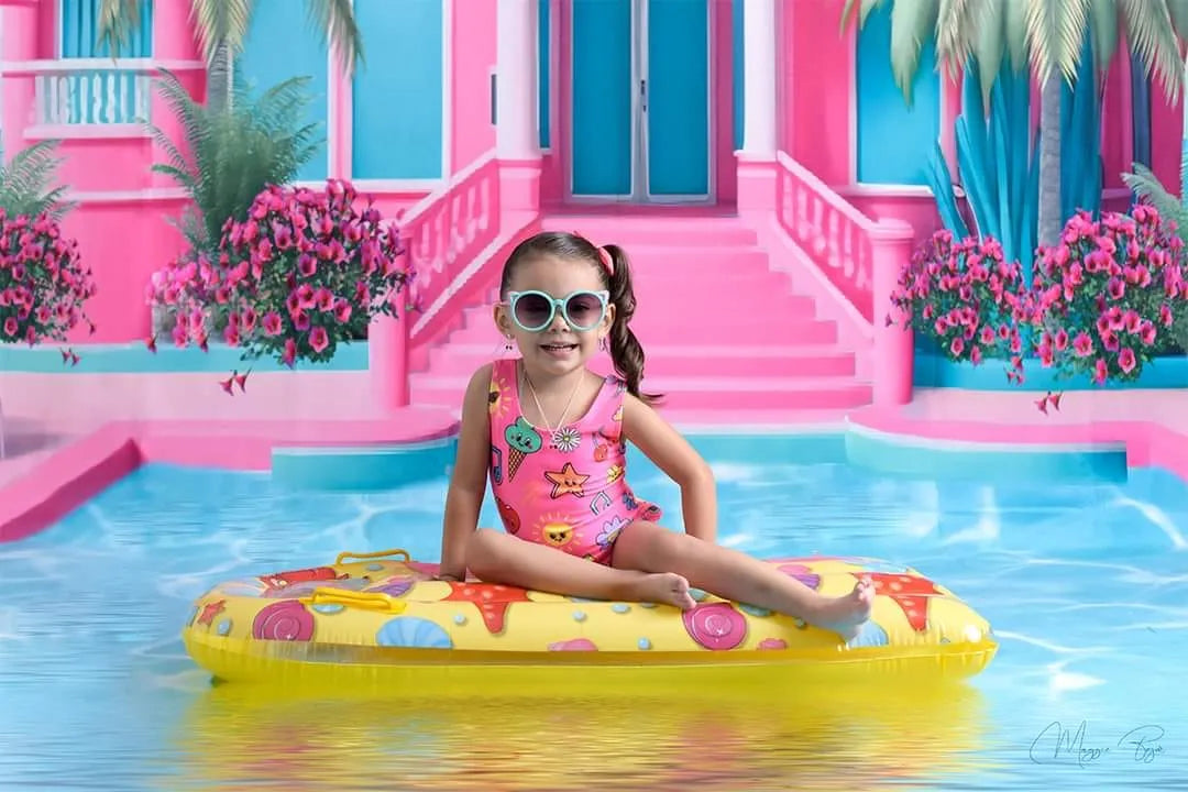 Sfondo per feste in piscina estive "Dolly Dream" progettato da Ashley Paul