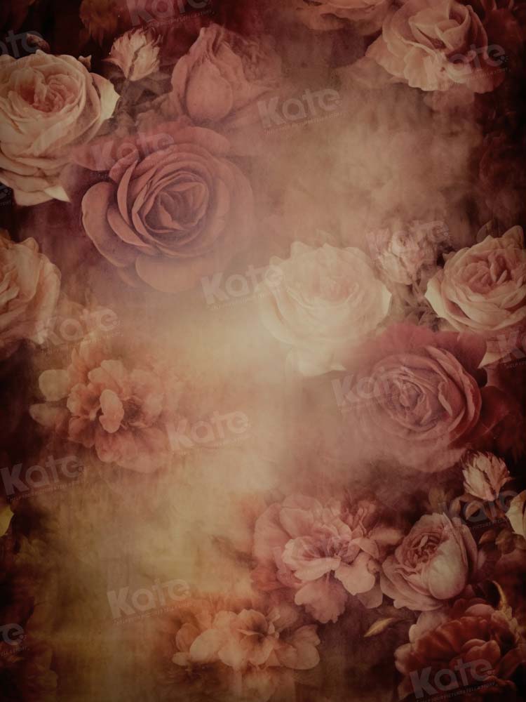 Fondo Floral Grande de Arte Fino Retro Diseñado por GQ