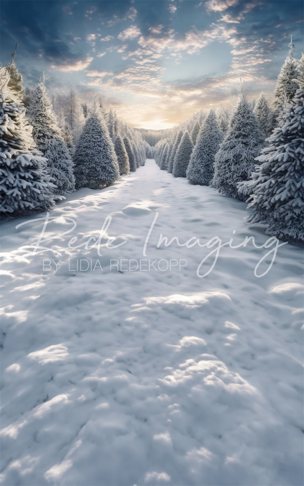 Winter Frosty Forest Backdrop Ontworpen door Lidia Redekopp