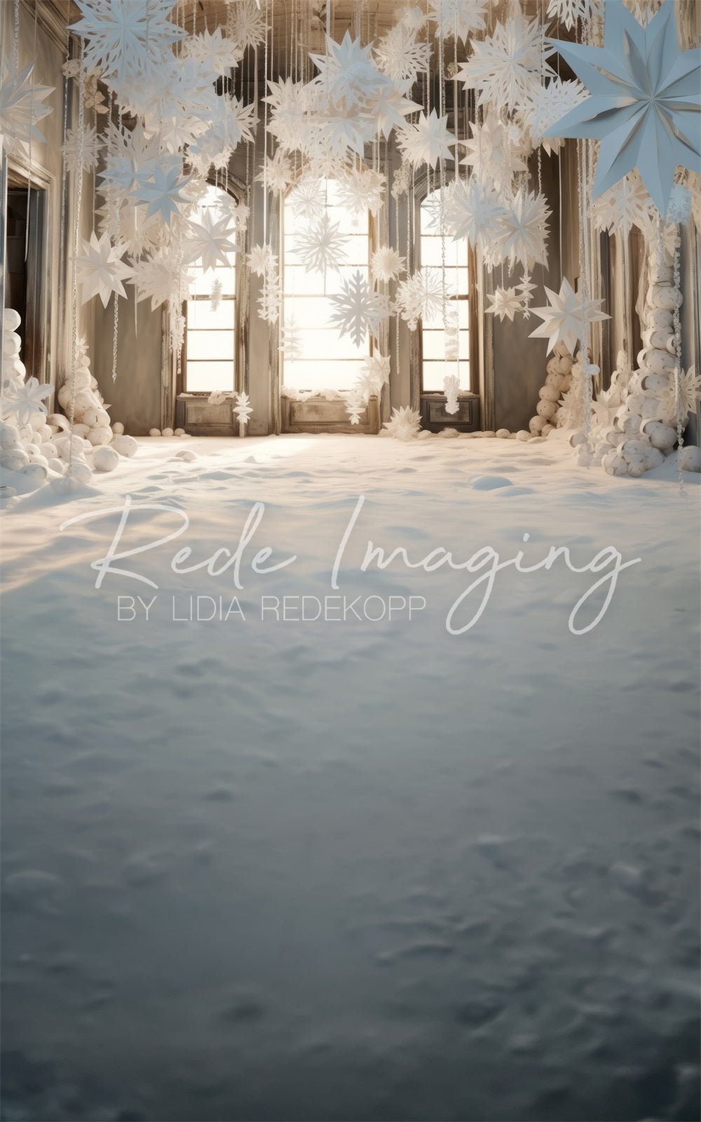 Kate Sweep Paper Snowflake Room Backdrop Designed by Lidia Redekopp