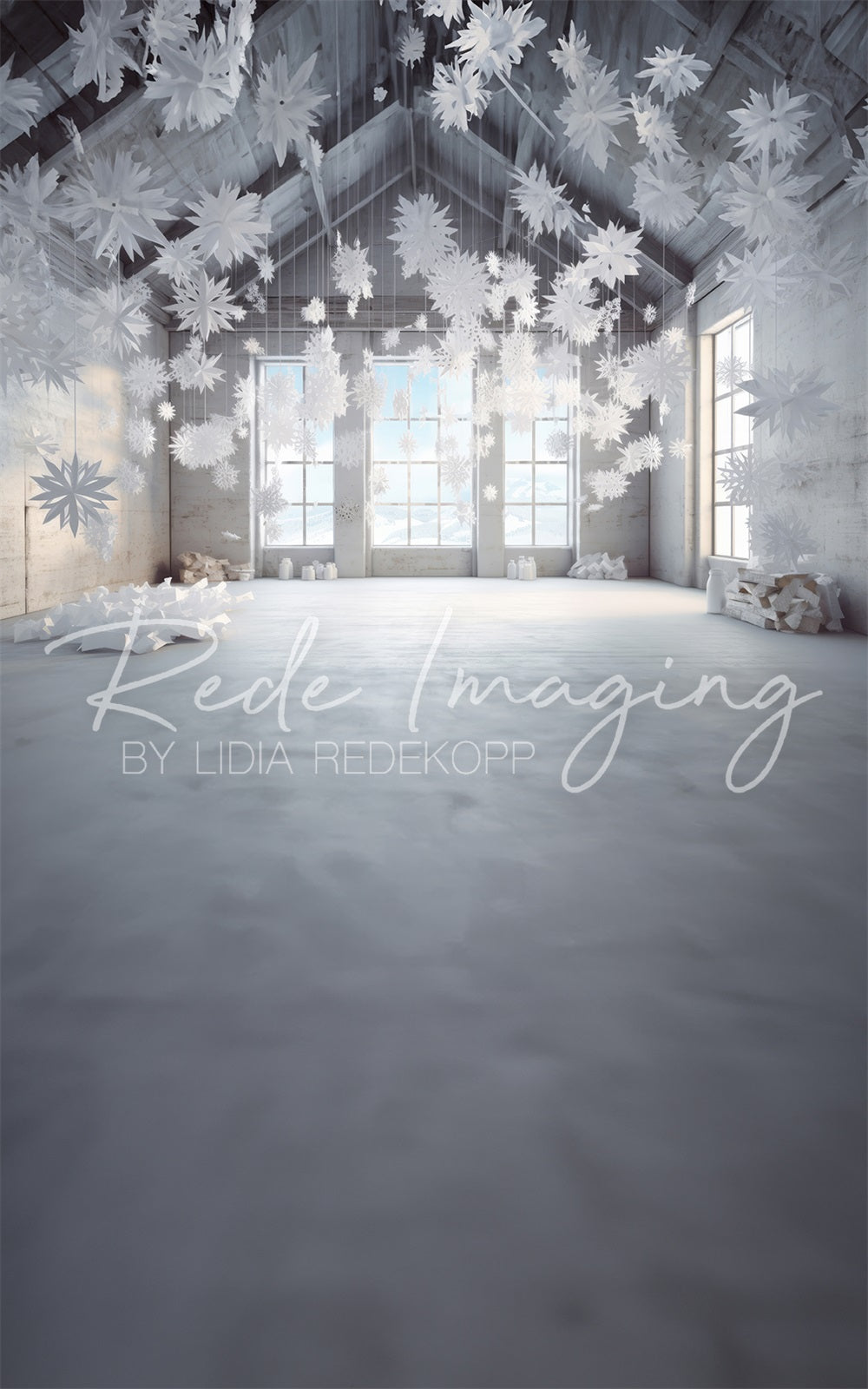 Kate Sweep Paper Snowflake Room Backdrop Designed by Lidia Redekopp