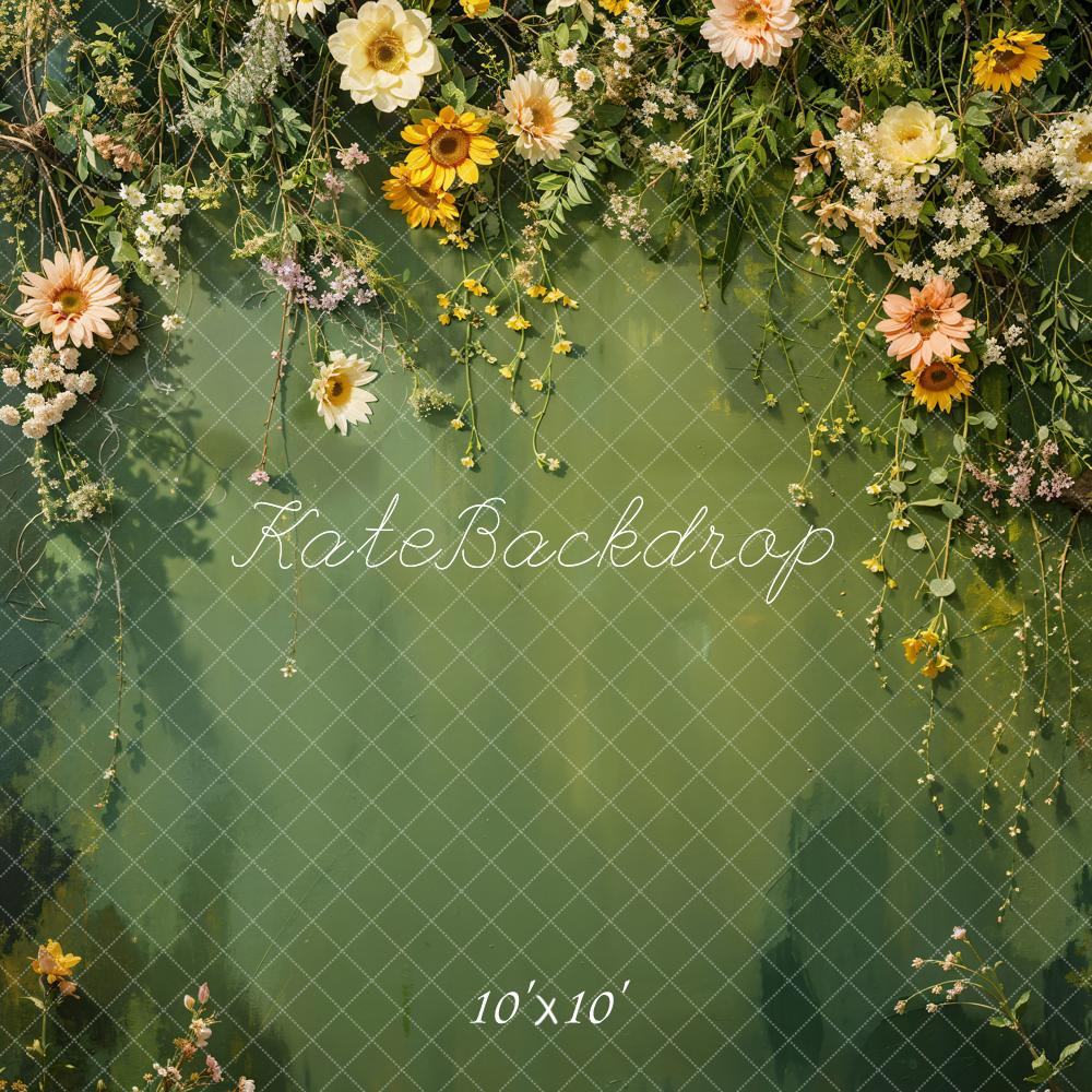 Kate Spring Green Flower Backdrop Designed by Chain Photography