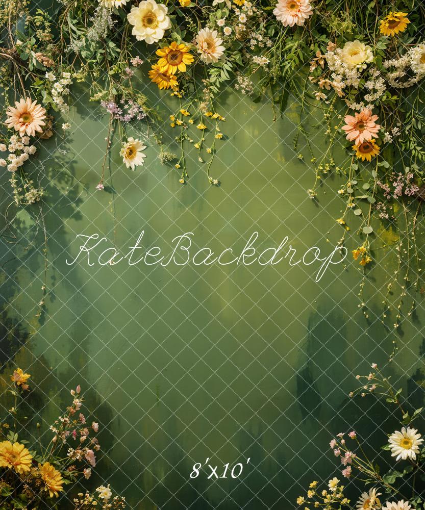 Kate Spring Green Flower Backdrop Designed by Chain Photography