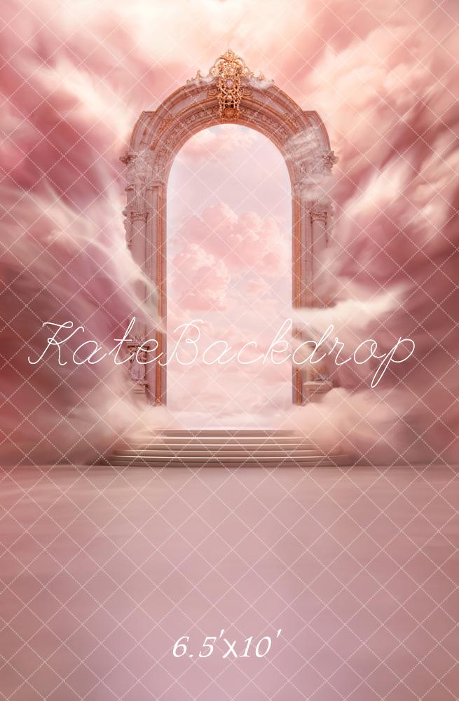 Fantasy Pink Cloud Retro Marble Arch Achtergrond Ontworpen door Chain Photography