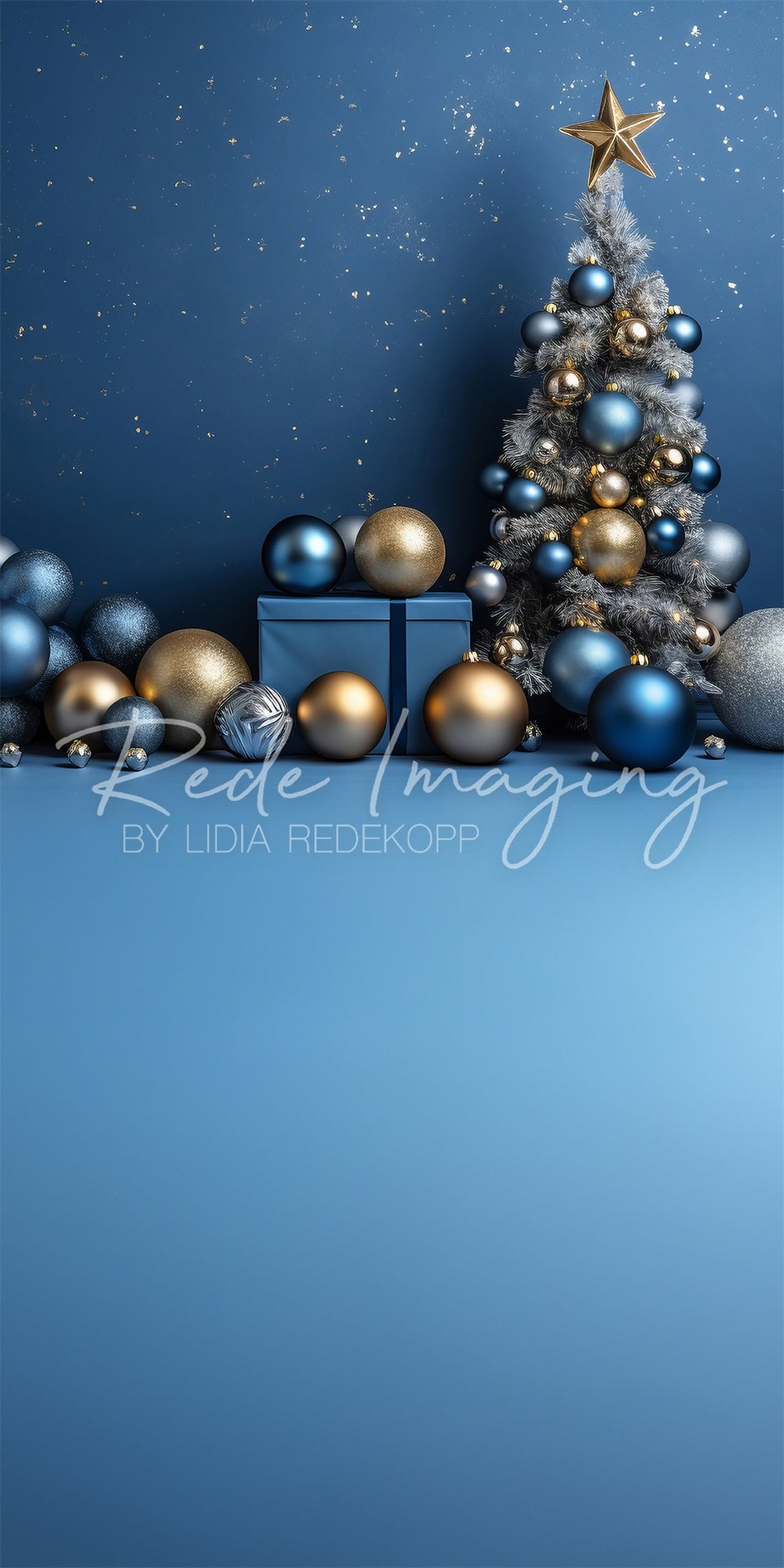 Kate Sweep Blue Christmas Backdrop Designed by Lidia Redekopp