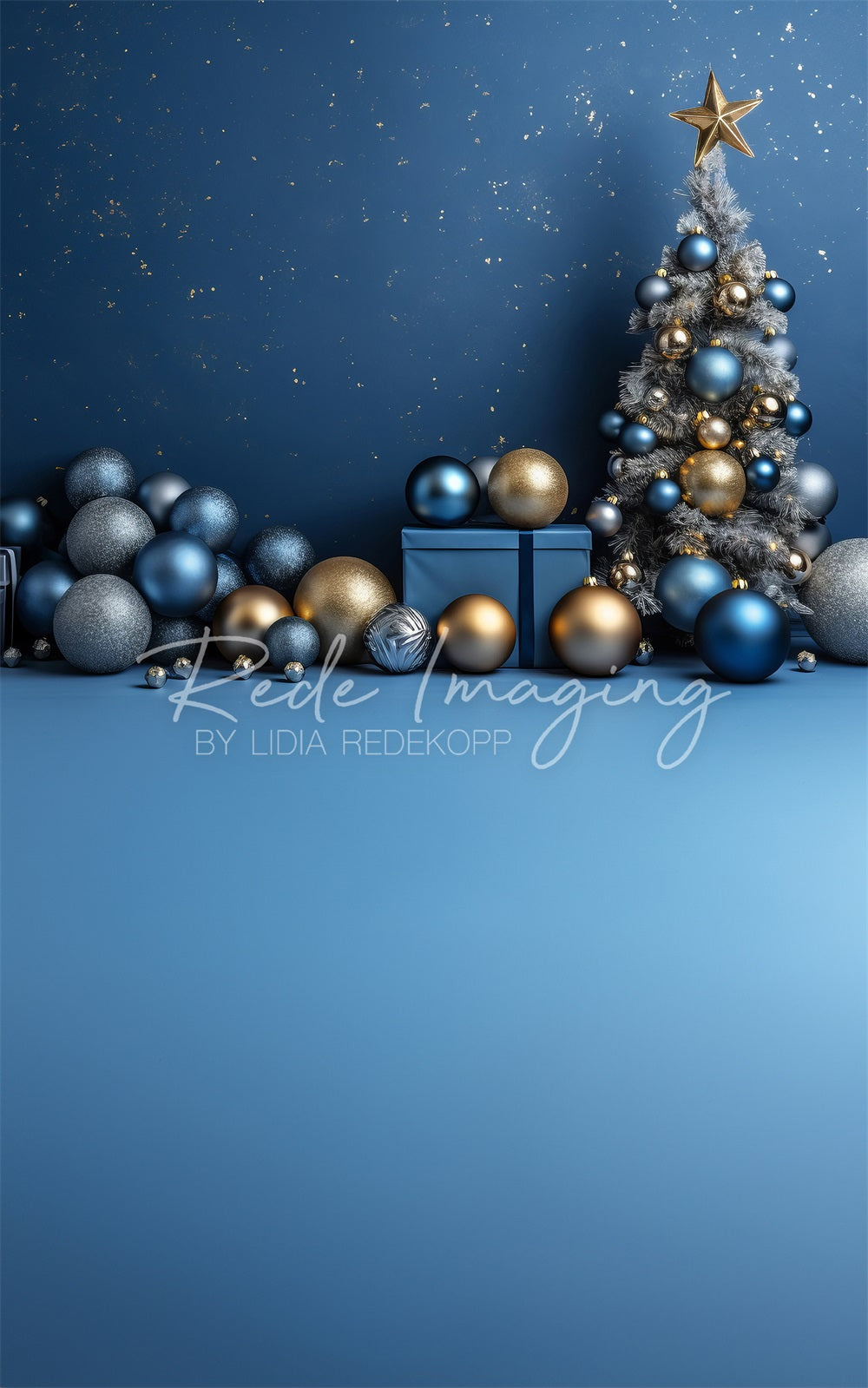 Sweep Blue Christmas Achtergrond Ontworpen door Lidia Redekopp