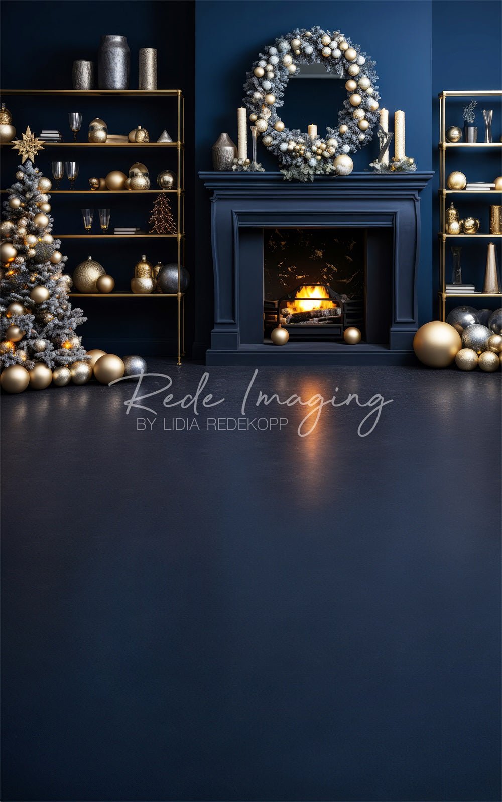 Kate Sweep Deep Navy Christmas Backdrop Designed by Lidia Redekopp