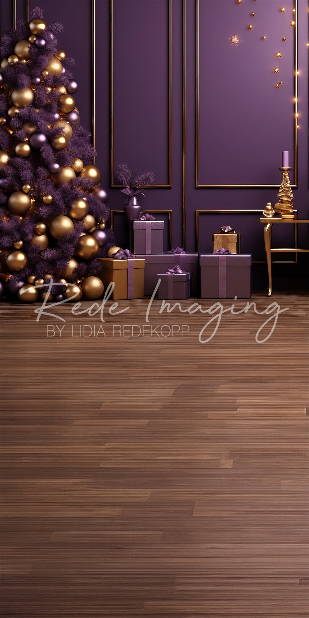 Kate Sweep Purple Christmas Wall Backdrop Designed by Lidia Redekopp