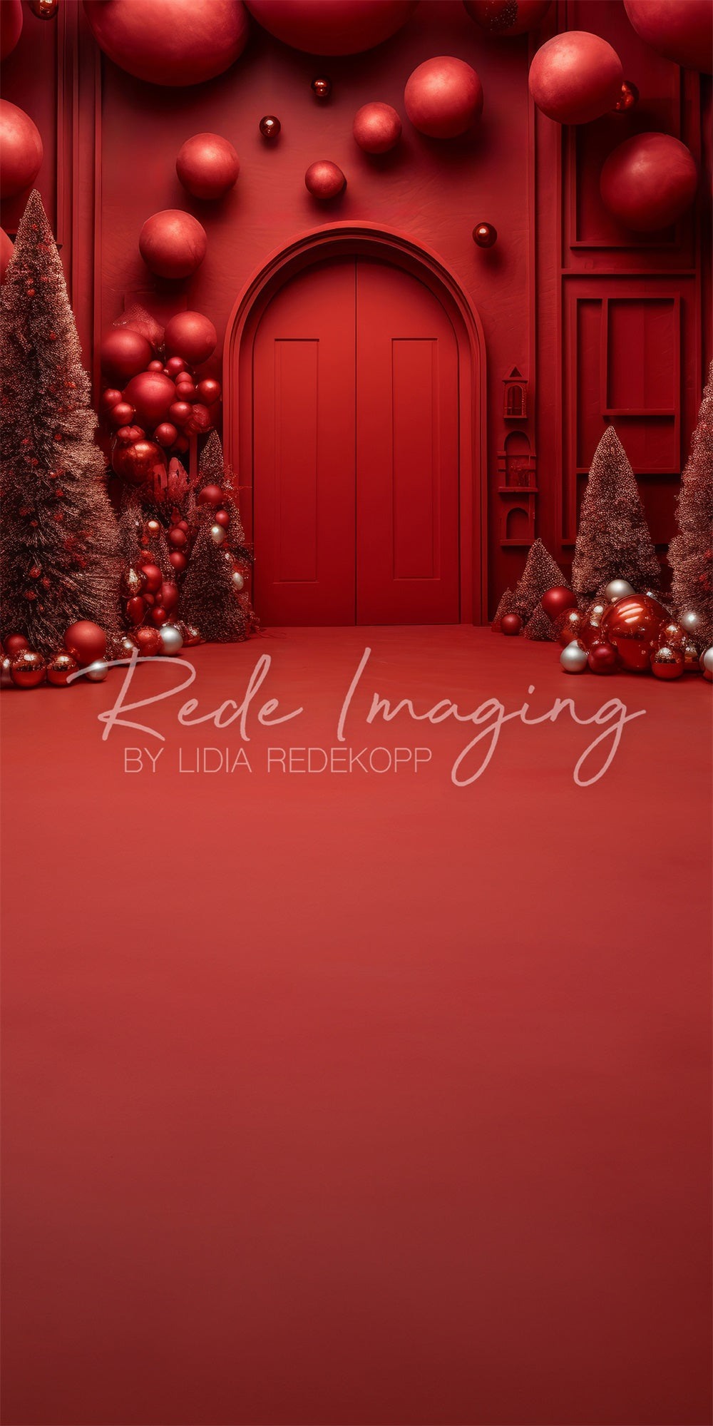 Sfondo di Natale Rosso Porta disegnato da Lidia Redekopp