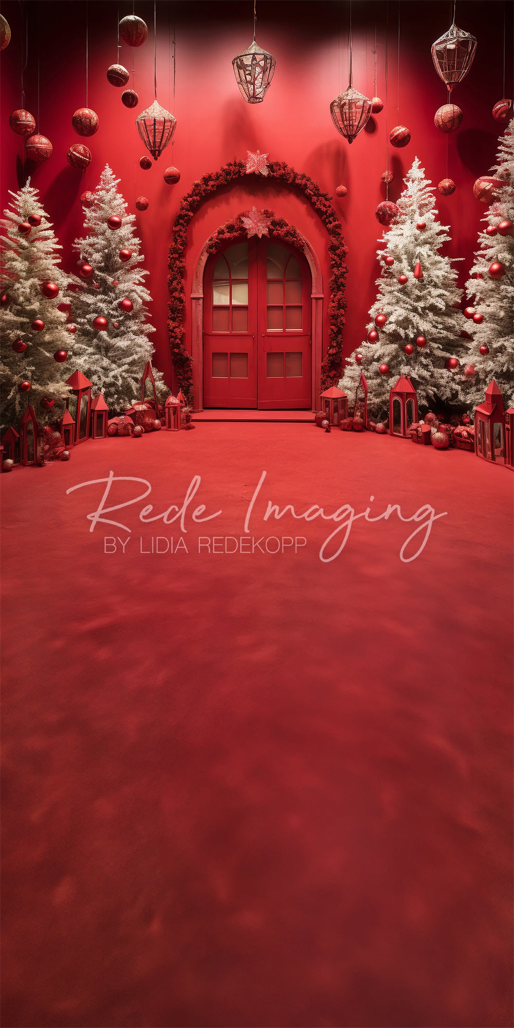 Sfondo natalizio della stanza rossa Sweep Red progettato da Lidia Redekopp