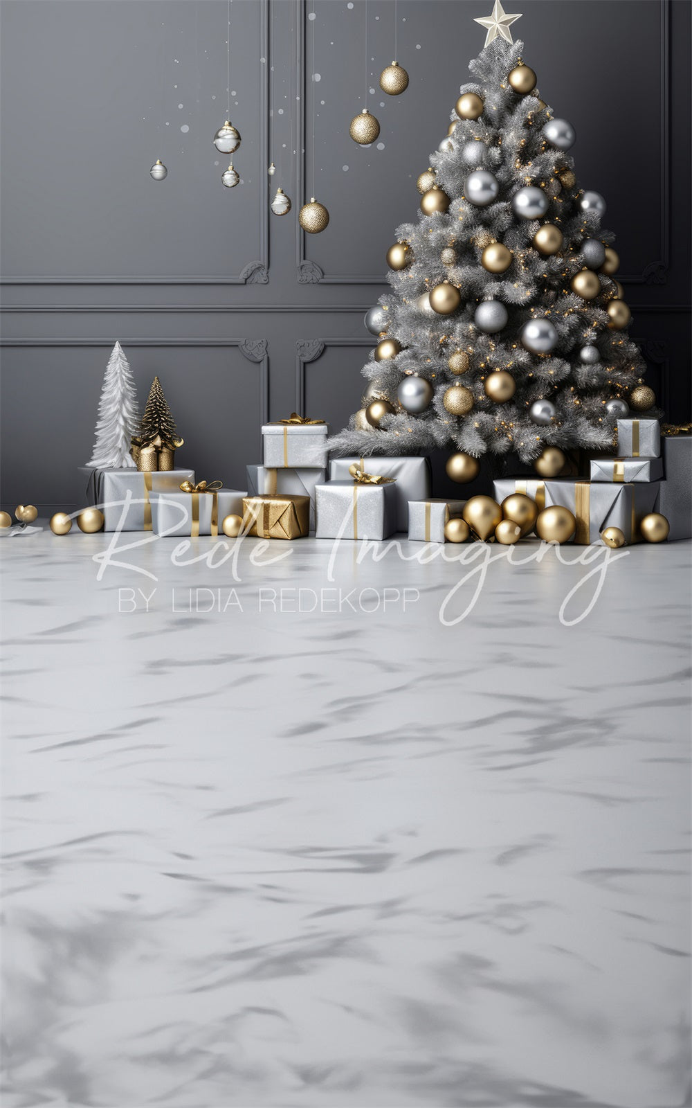 Sfondo natalizio argento e oro Sweep creato da Lidia Redekopp