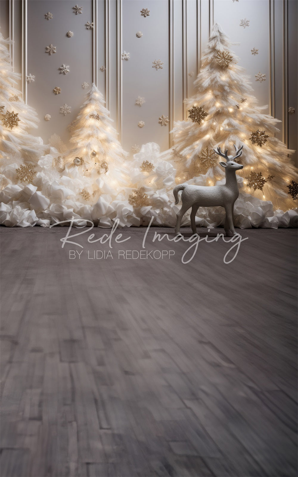 Kate Sweep Warm Christmas Deer Backdrop Designed by Lidia Redekopp