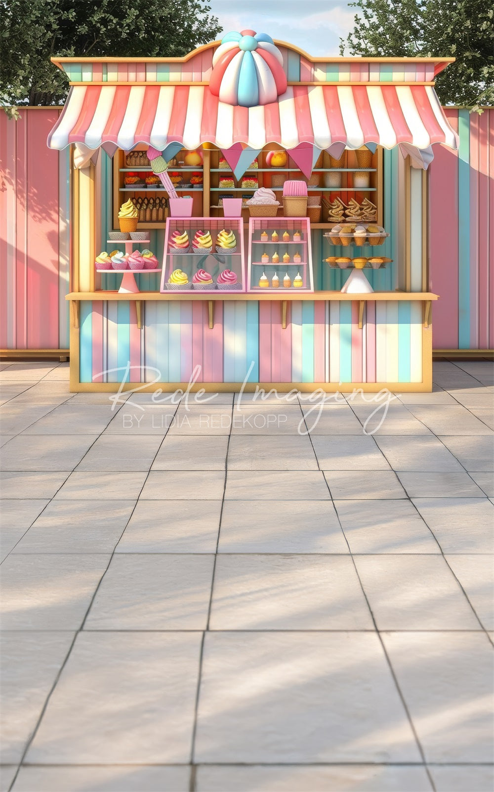 TEST Kate Sweep Carnival Sweet Colorful Ice Cream Store Backdrop Designed by Lidia Redekopp