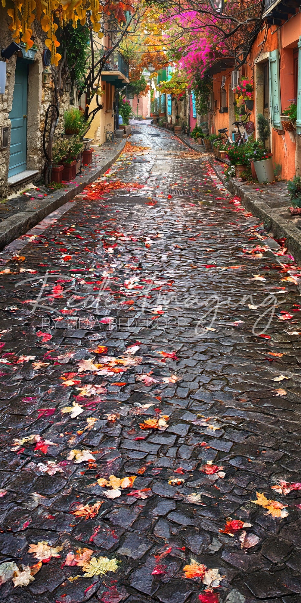 Kate Sweep Autumn Retro Italian Back Street Backdrop Designed by Lidia Redekopp