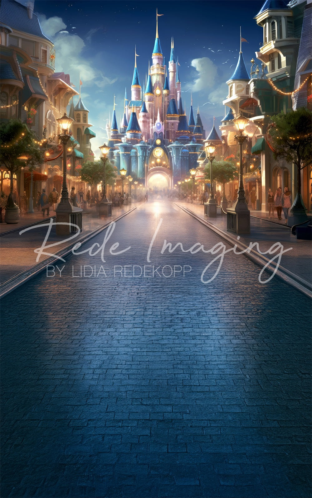 Kate Sweep Fantasy Magic Kingdom Blue Castle Backdrop Designed by Lidia Redekopp