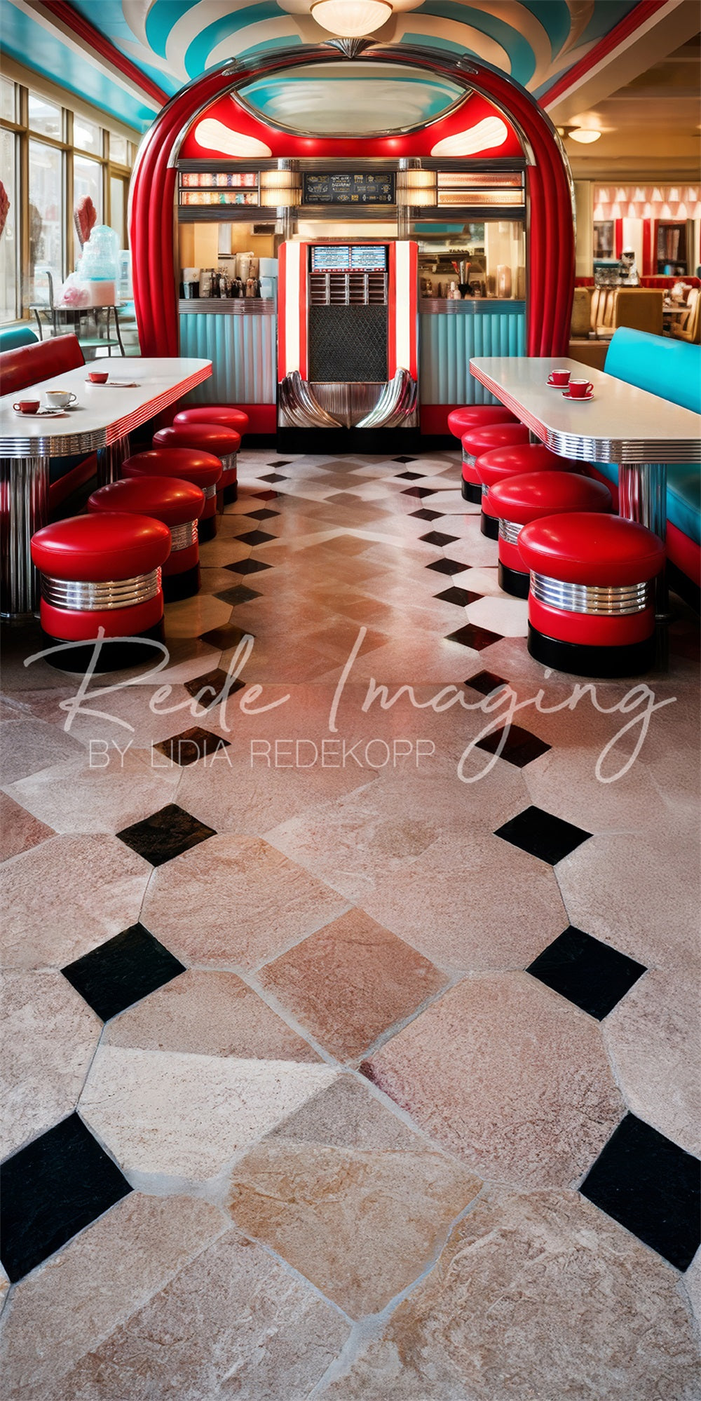 Sweep Retro Diner-achtergrond Ontworpen door Lidia Redekopp