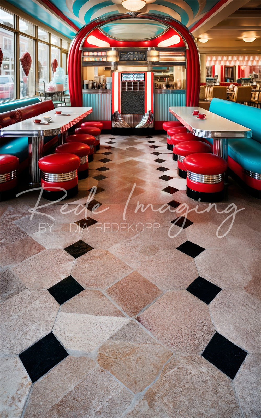 Sweep Retro Diner-achtergrond Ontworpen door Lidia Redekopp