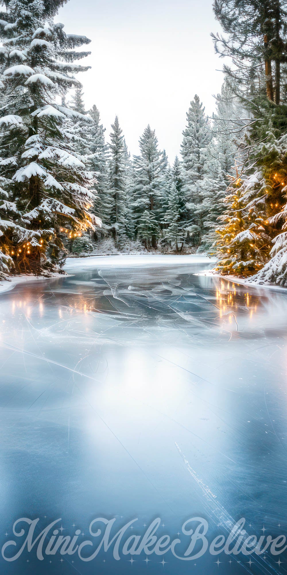 Fondo de Bosque Invernal y Lago Congelado Diseñado por Mini MakeBelieve