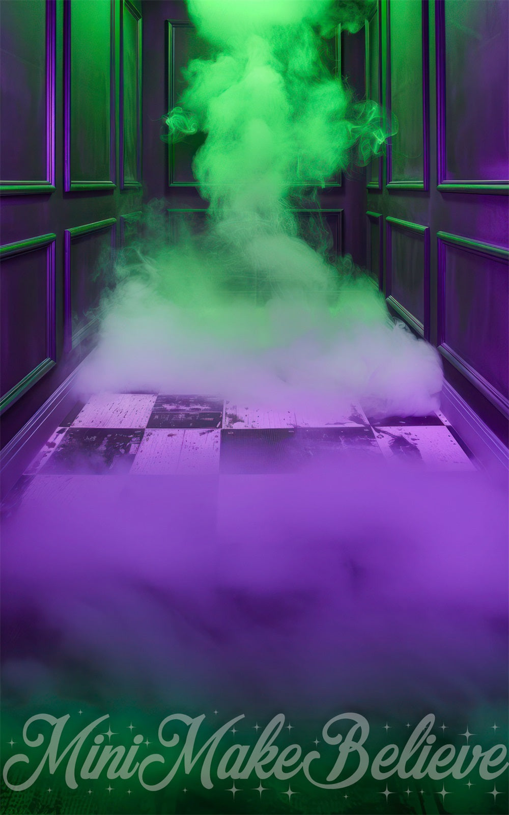 Kate Green Smoke Purple Retro Wall Backdrop Designed by Mini MakeBelieve