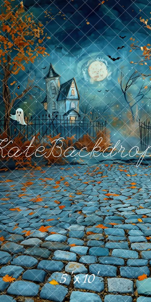 Sweep Halloween Cartoon Night Haunted House Ghost Foto Achtergrond Designed by Patty Robert