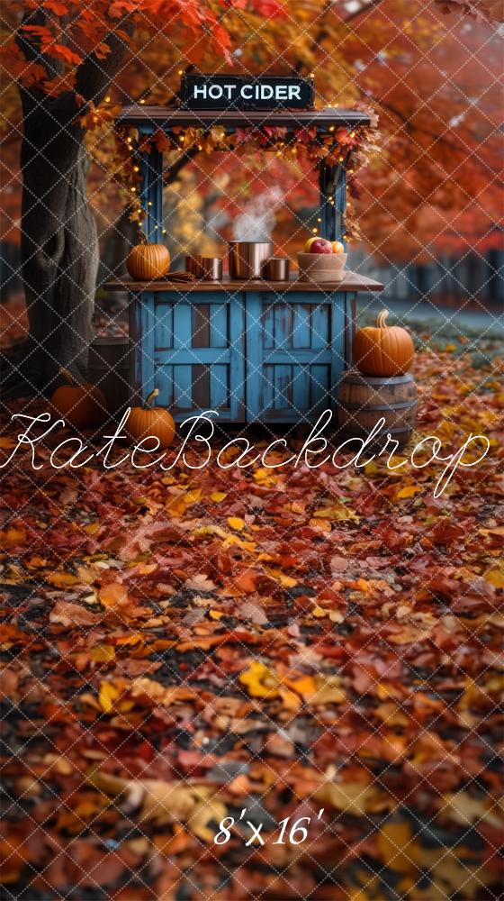 Kate Sweep Fall Hot Cider Stand Maple Backdrop Designed by Mini MakeBelieve