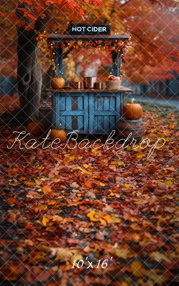 Sweep Fall Hot Cider Stand Maple Foto Achtergrond Designed by Mini MakeBelieve