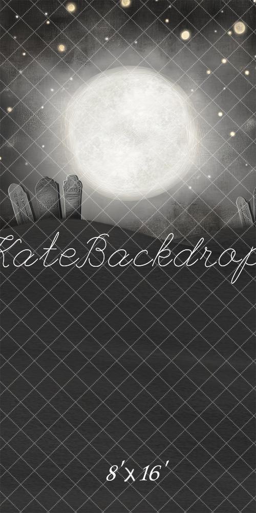 Kate Sweep Moonlit Graveyard Black and White Backdrop Designed by Lidia Redekopp