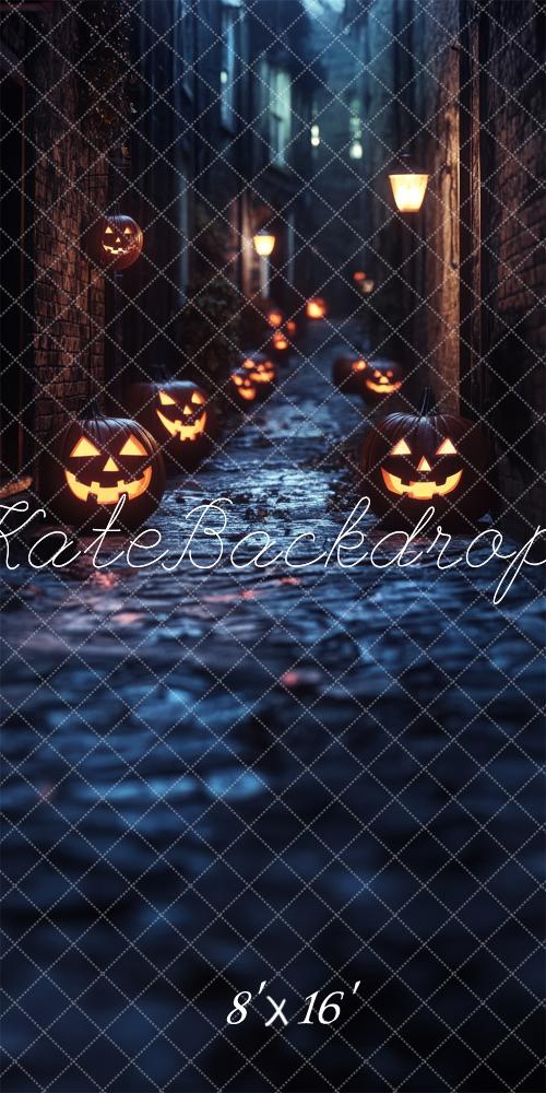 Sweep Halloween Pumpkin Alley Lights Foto Achtergrond Designed by Lidia Redekopp