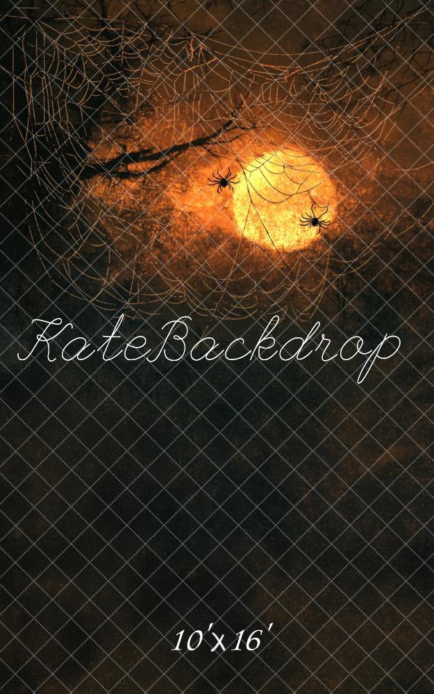 Kate Sweep Halloween Spider Web Moon Backdrop Designed by Lidia Redekopp