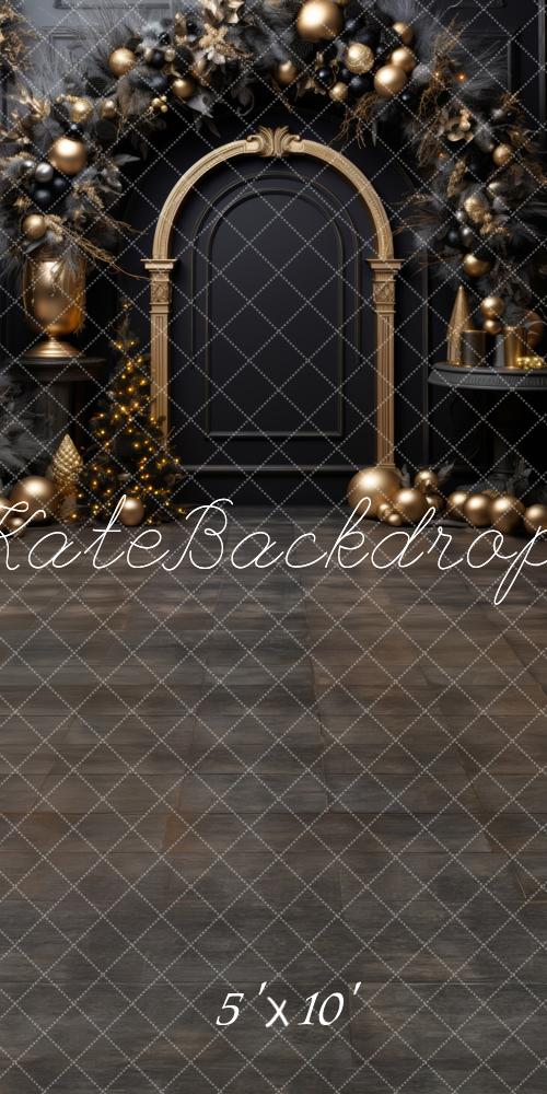 Kate Sweep Christmas Black Golden Arch Tree Backdrop Designed by Lidia Redekopp