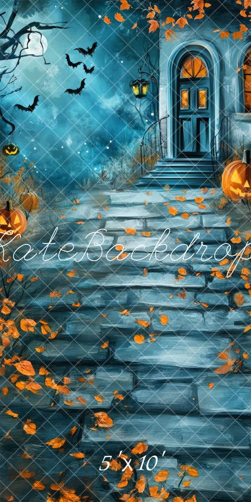 Sweep Halloween Cartoon Spooky House Foto Achtergrond Designed by Lidia Redekopp