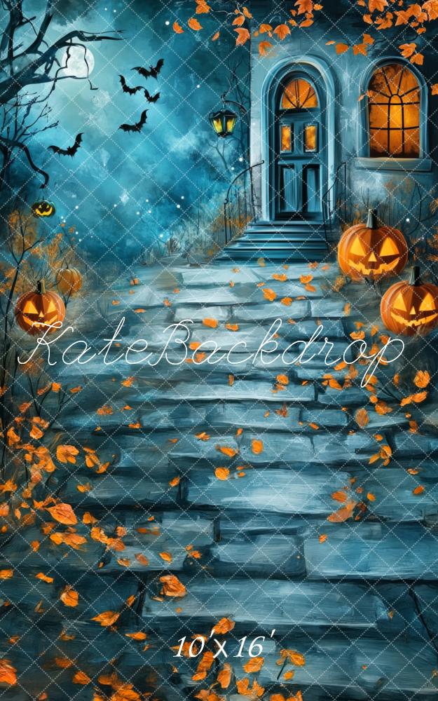 Kate Sweep Halloween Cartoon Spooky House Backdrop Designed by Lidia Redekopp