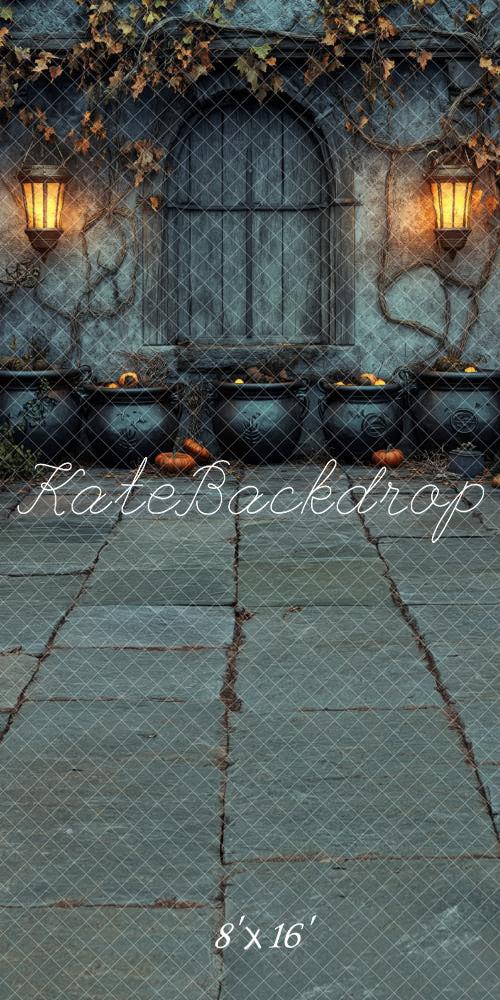 Kate Sweep Halloween Dark Witch Arch Rustic Window Backdrop Designed by Lidia Redekopp