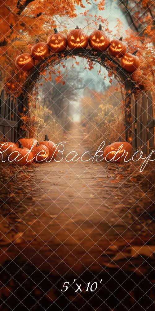 Kate Sweep Fall Halloween Pumpkins Arch Backdrop Designed by Patty Robert