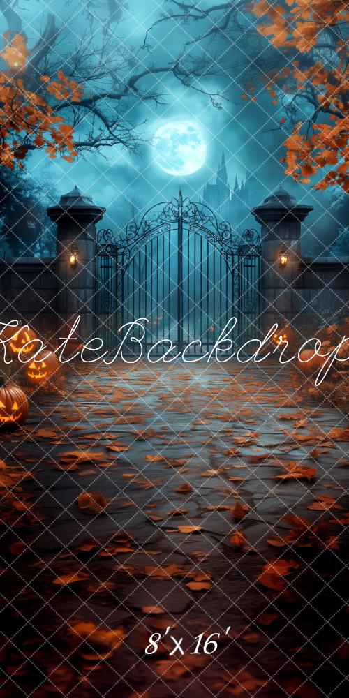 Kate Sweep Halloween Gates and Fall Leaves Backdrop Designed by Patty Robert