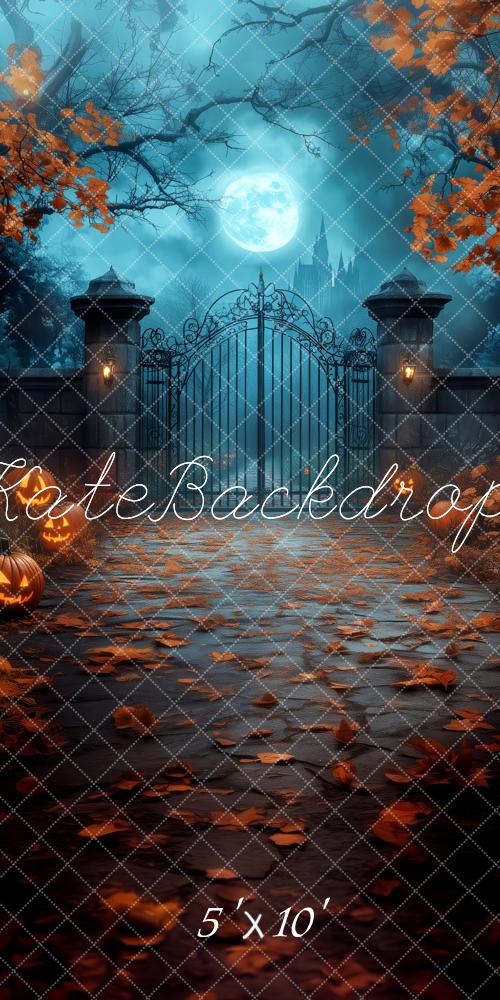 Kate Sweep Halloween Gates and Fall Leaves Backdrop Designed by Patty Robert