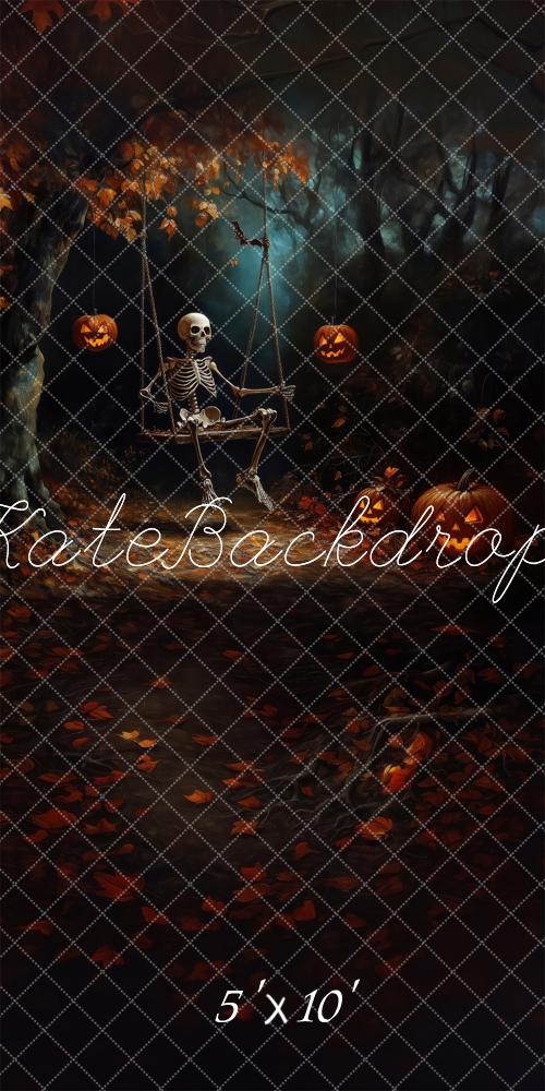 Kate Sweep Halloween Skeleton Swing Backdrop Designed by Patty Robert