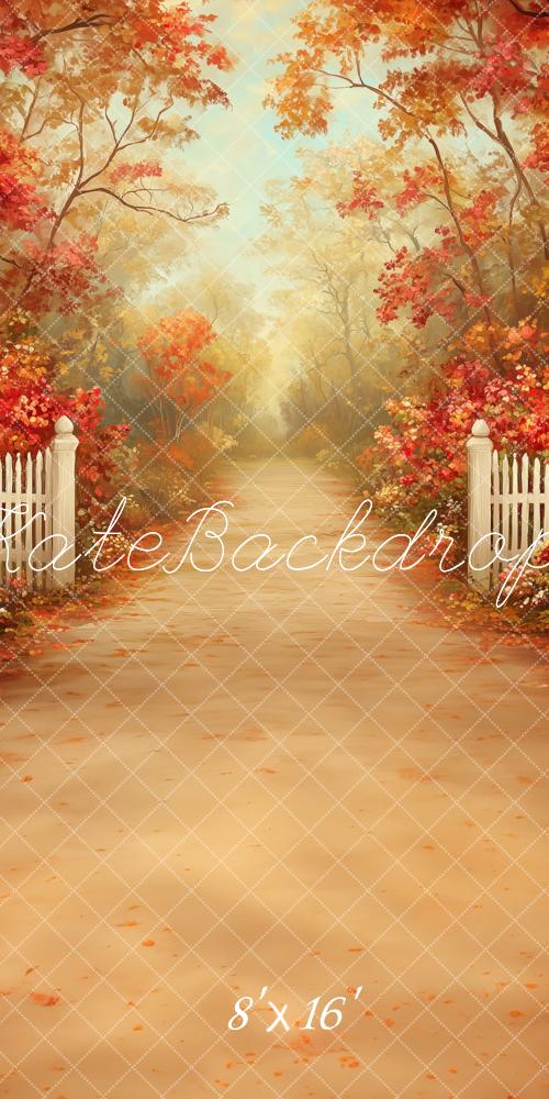 Kate Sweep Painterly Autumn Leaves Garden Gates Backdrop Designed by Patty Robert