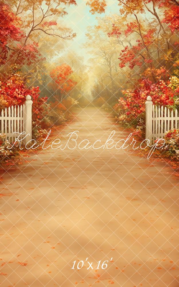 Kate Sweep Painterly Autumn Leaves Garden Gates Backdrop Designed by Patty Robert