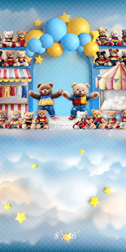 Sweep Circus Teddy Bear Carnival Arch Foto Achtergrond Designed by Mini MakeBelieve