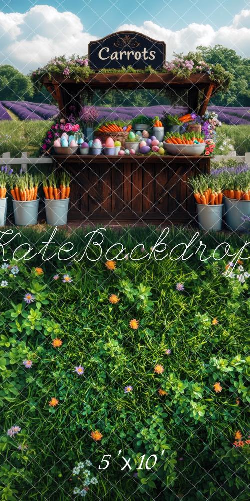 Kate Sweep Easter Carrot Stand Lavender Manor Backdrop Designed by Mini MakeBelieve