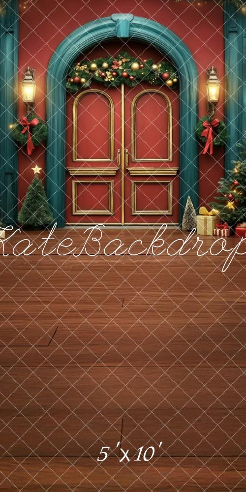 Kate Sweep Christmas Double Door Red Blue Backdrop Designed by Lidia Redekopp