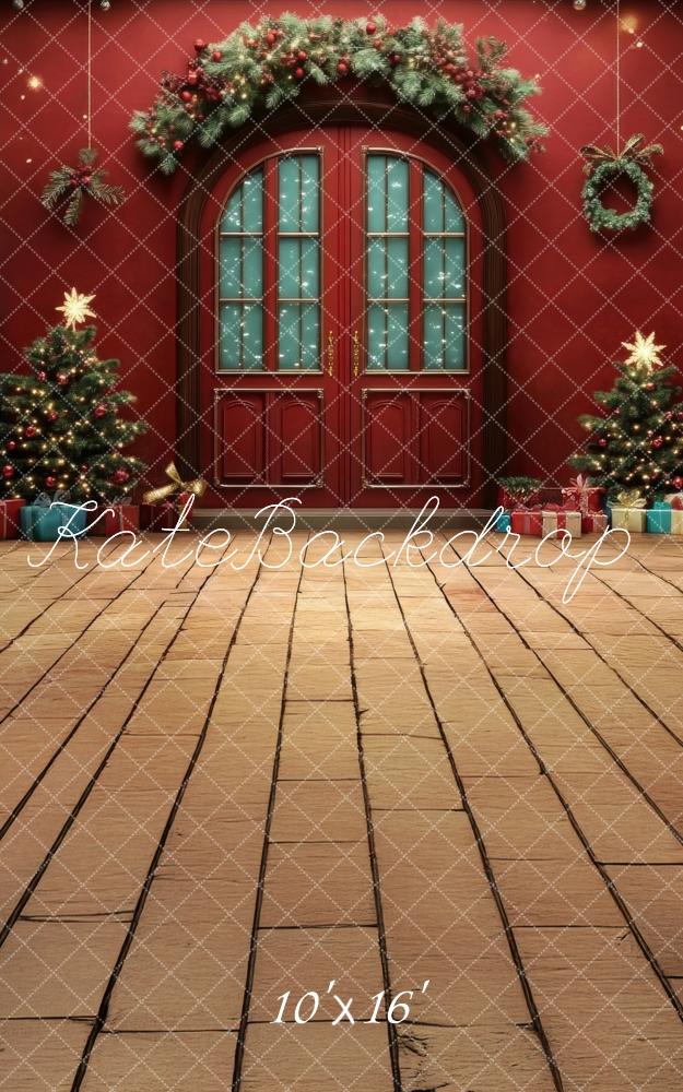 Kate Sweep Christmas Tree Arched Retro Door Backdrop Designed by Lidia Redekopp