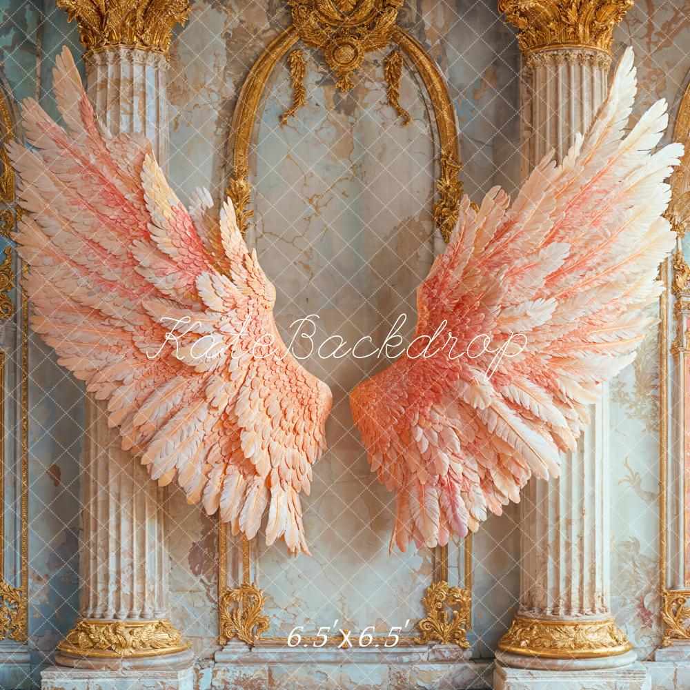 Kate Angel Pink Wings Vintage Backdrop Designed by Emetselch