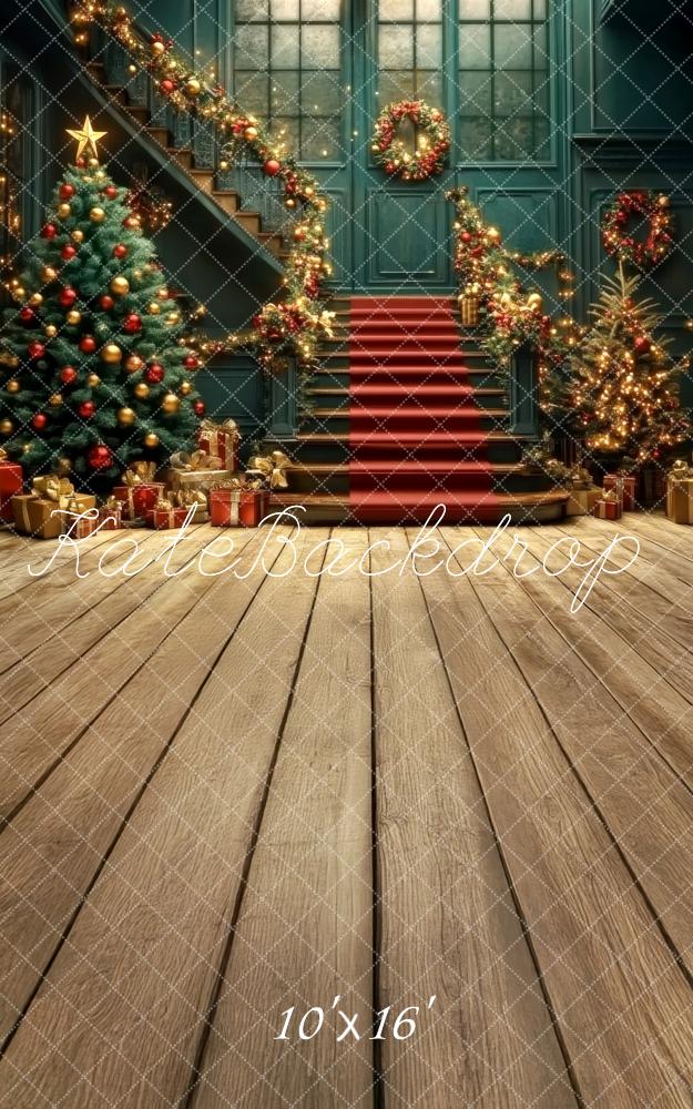 Kate Sweep Christmas Tree Cascading Stairs Retro Backdrop Designed by Lidia Redekopp