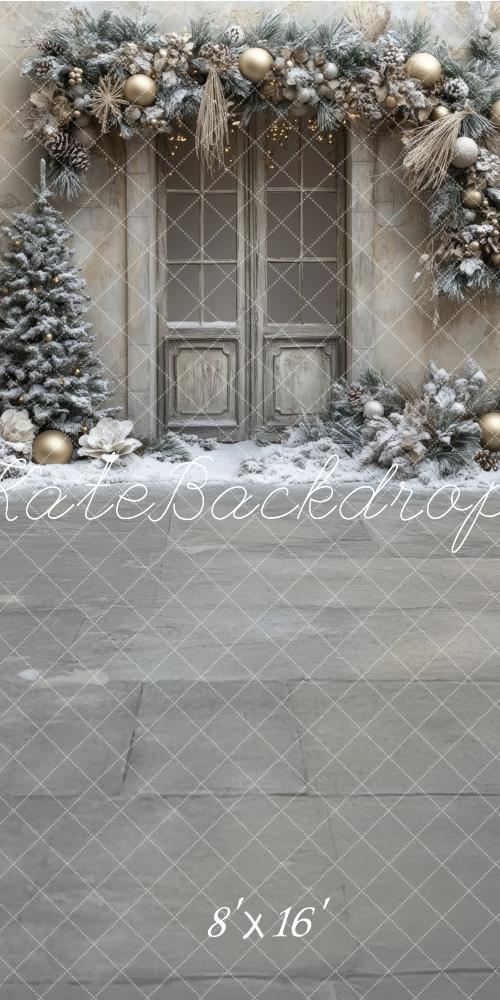 Kate Sweep Christmas Tree Rustic Door Backdrop Designed by Lidia Redekopp