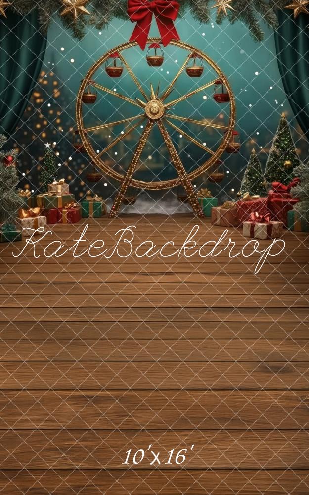 Kate Sweep Christmas Ferris Wheel Gifts Backdrop Designed by Lidia Redekopp