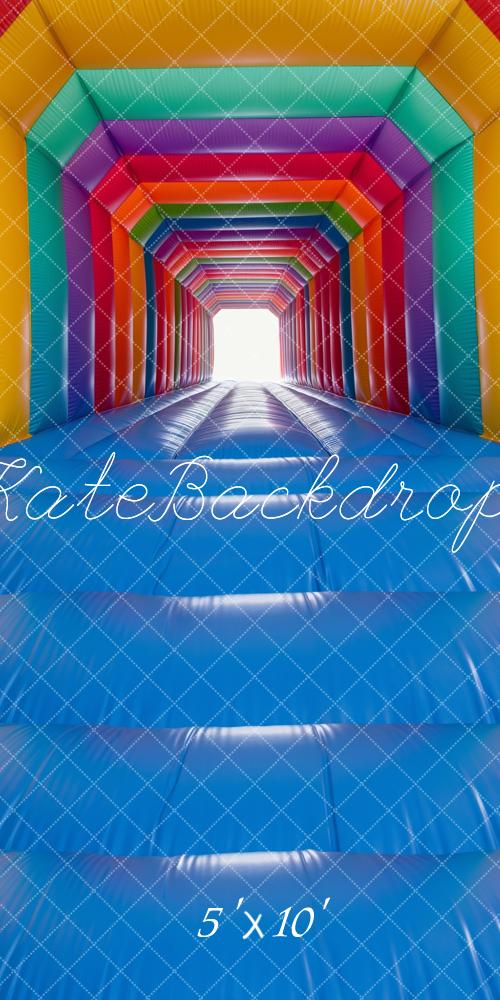 Kate Sweep Bouncy Castle Bounce House Rainbow Backdrop Designed by Kerry Anderson