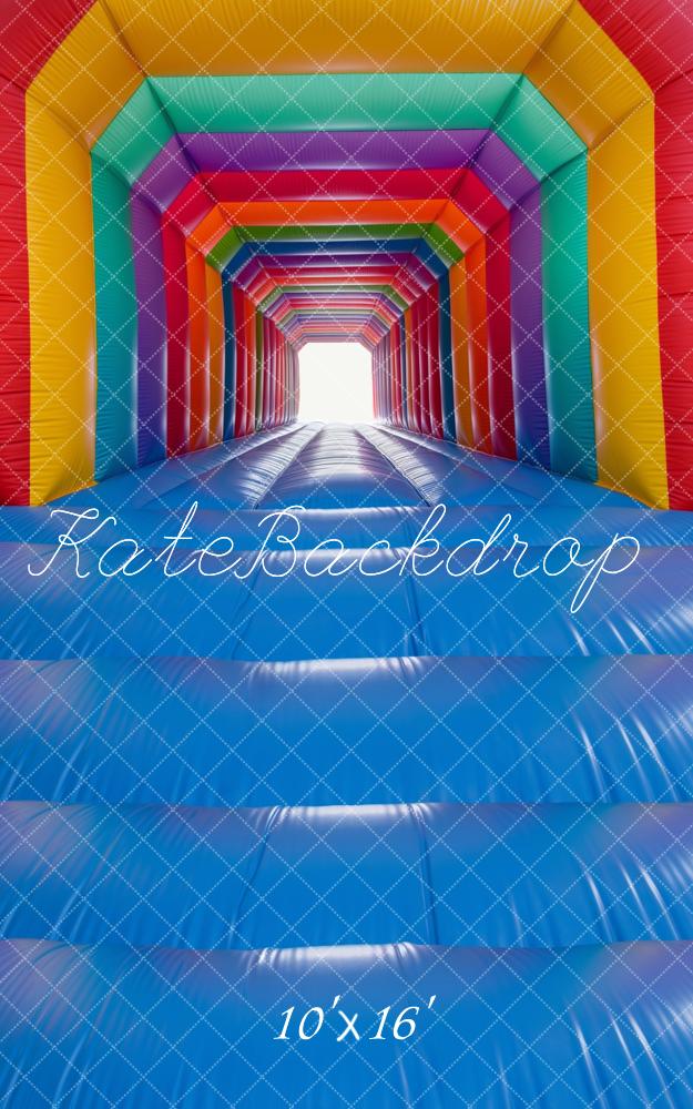 Kate Sweep Bouncy Castle Bounce House Rainbow Backdrop Designed by Kerry Anderson