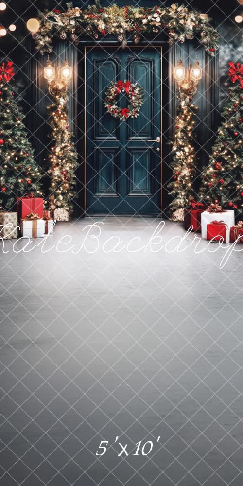 Kate Sweep Christmas Tree Doorway Royal Blue Backdrop Designed by Lidia Redekopp